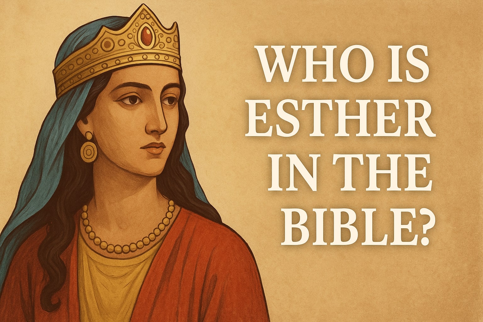 Queen Esther in the Bible standing before King Xerxes with courage and faith