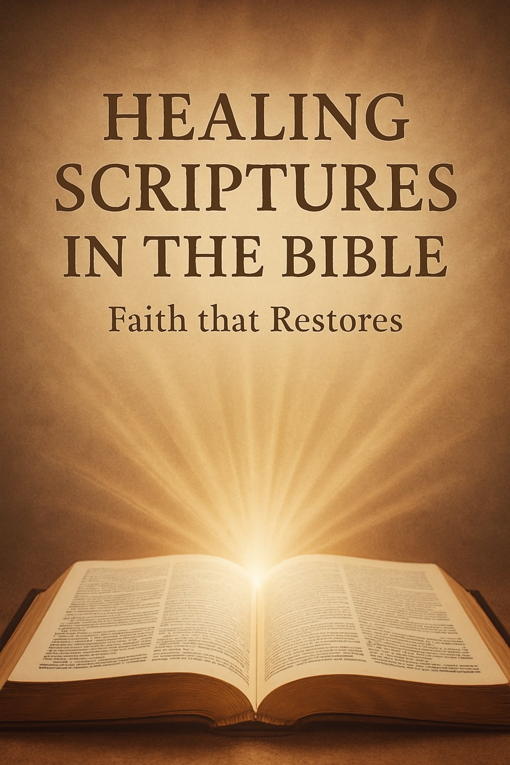 Open Bible showing healing scriptures and light rays of hope